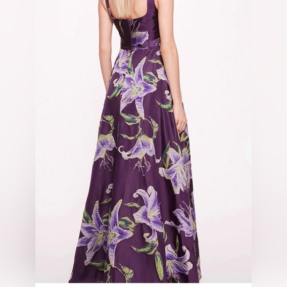 Chic Purple Floral High Low Gown - Picture 3 of 10